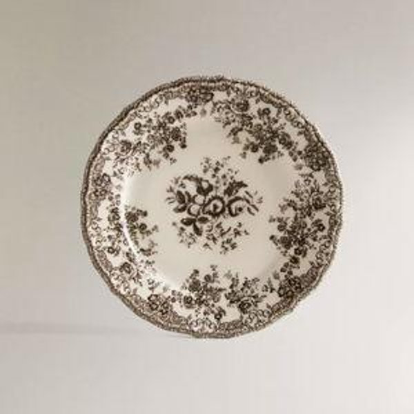 FLORAL EARTHENWARE DESSERT PLATE