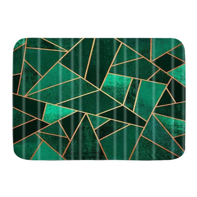 MOTINE Soft Bath Mat,Emerald and Copper,Non Slip Backing Microfiber Bath Rugs,29.5 x 17.5 Inches