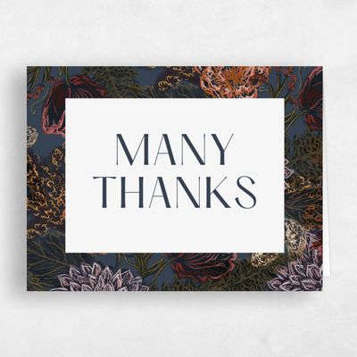 Grayed Navy, Blue Wedding Thank You - Harlow Landscape