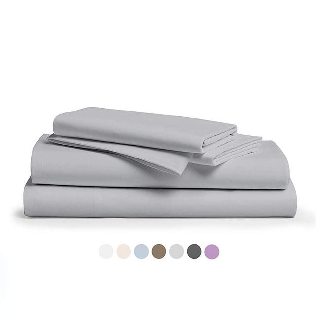 800 Thread Count 100% Pure Egyptian Cotton – Sateen Weave Premium Bed Sheets, 4- Piece Silver Queen- Size Luxury Sheet Set, Fits mattresses Upto 18” deep Pocket