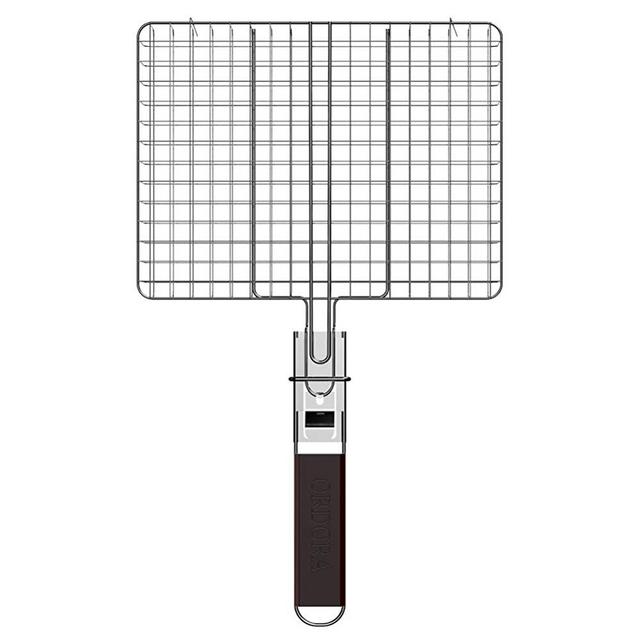 ORDORA Portable Fish Grill Basket, BBQ Grilling Basket for Outdoor Grill, Rustproof 304 Stainless Steel Grill Accessories, Heavy Duty Shrimp Grill Baskets, BBQ Tool for Steak, Potatoes, Chops, Kabob