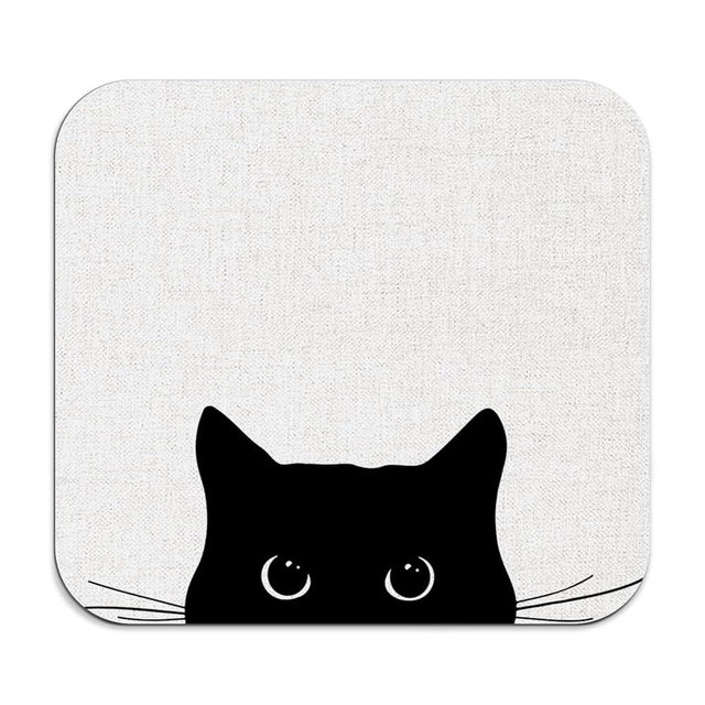 Veqzc Black Cat Dish Drying Mat - Funny Black Cat Absorbent Dish Drying Mat for Kitchen Counter, Coffee Bar Mat, Coffee Maker Mat for Countertops, 16x17.5 Inch