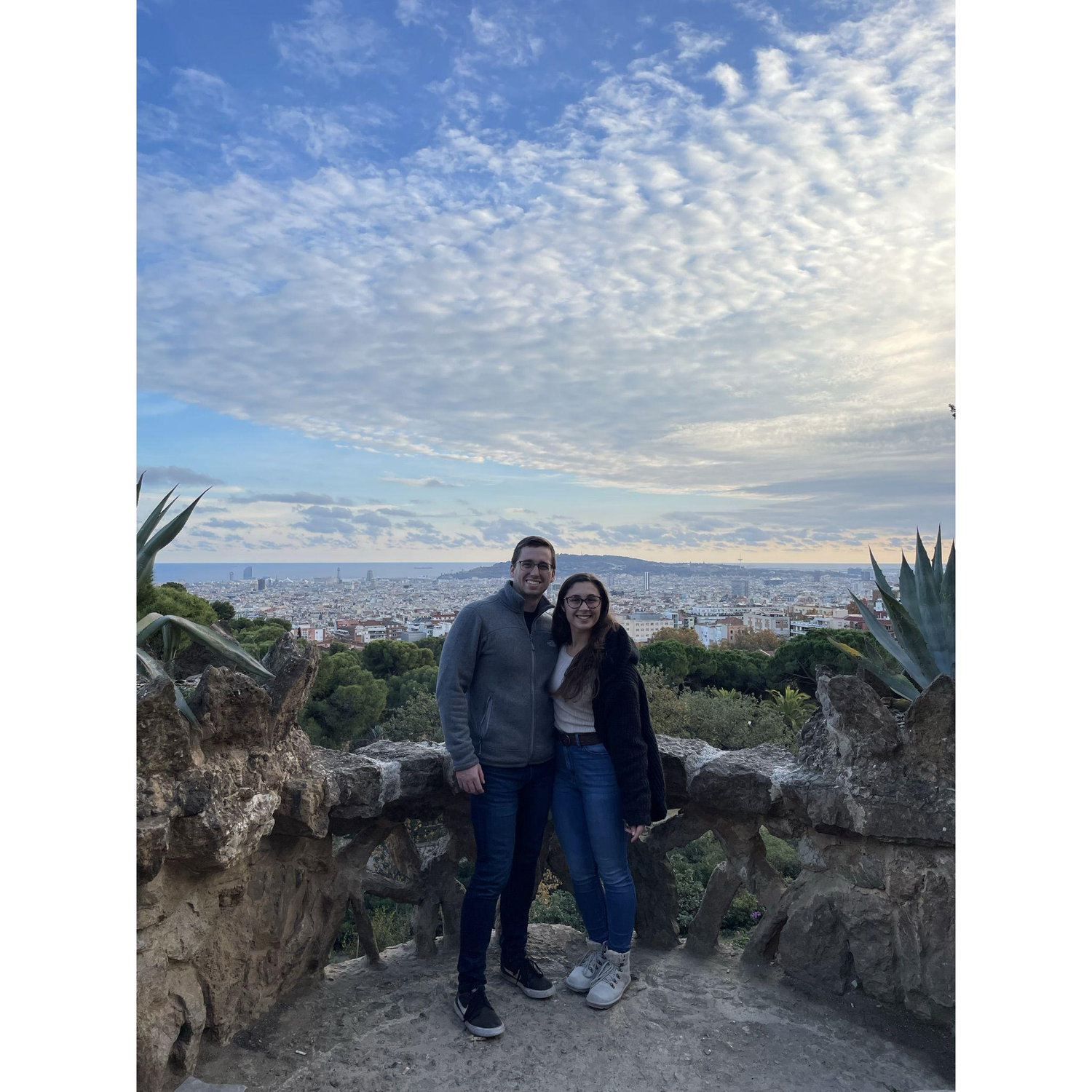 At the end of the year, they travel to Barcelona to visit some friends
