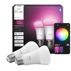 Philips - Hue Smart A19 E26 Bulb, 2pk - White and Color Ambiance
