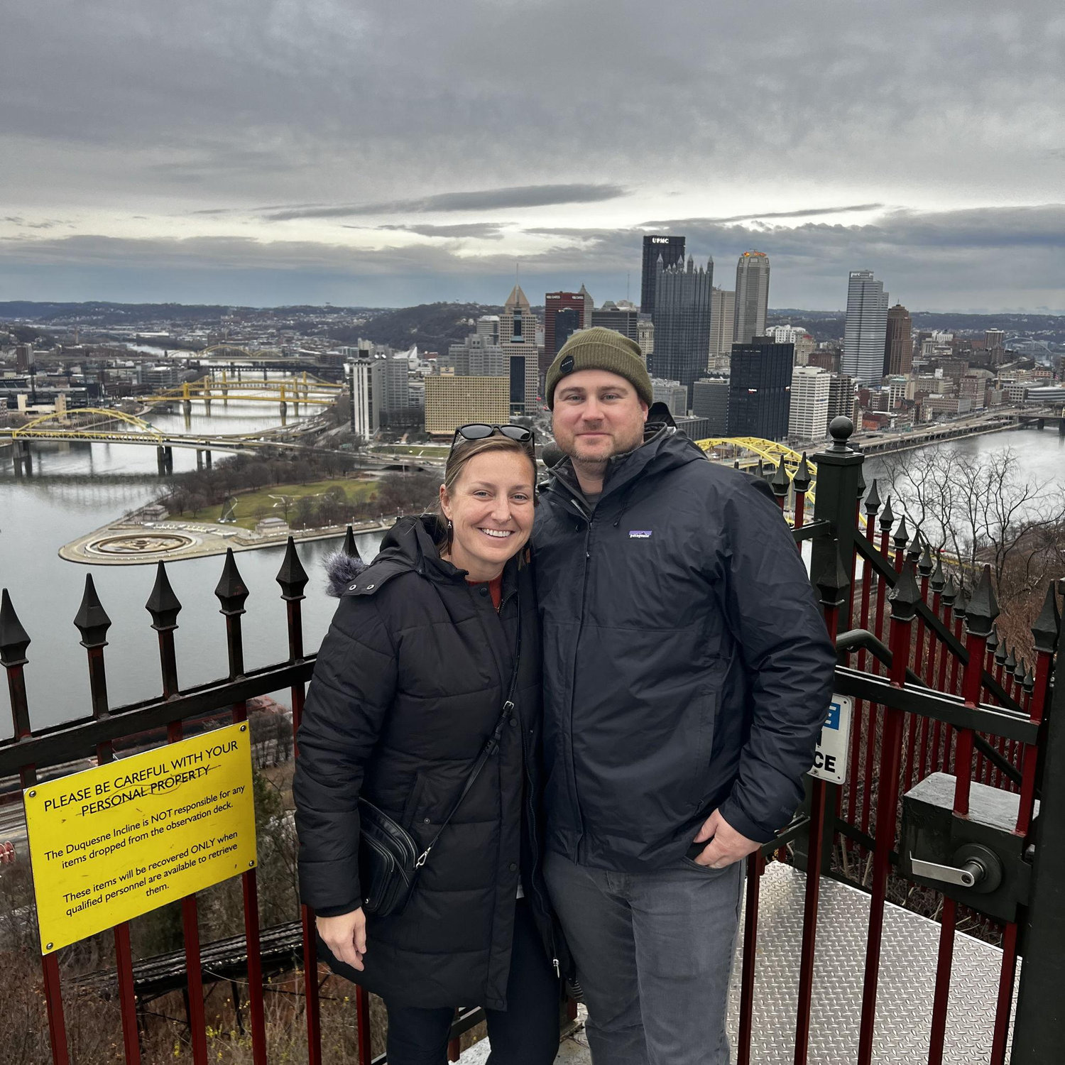 They say this is the best view in Pittsburgh, but I think the guy standing next to me is a strong contender.