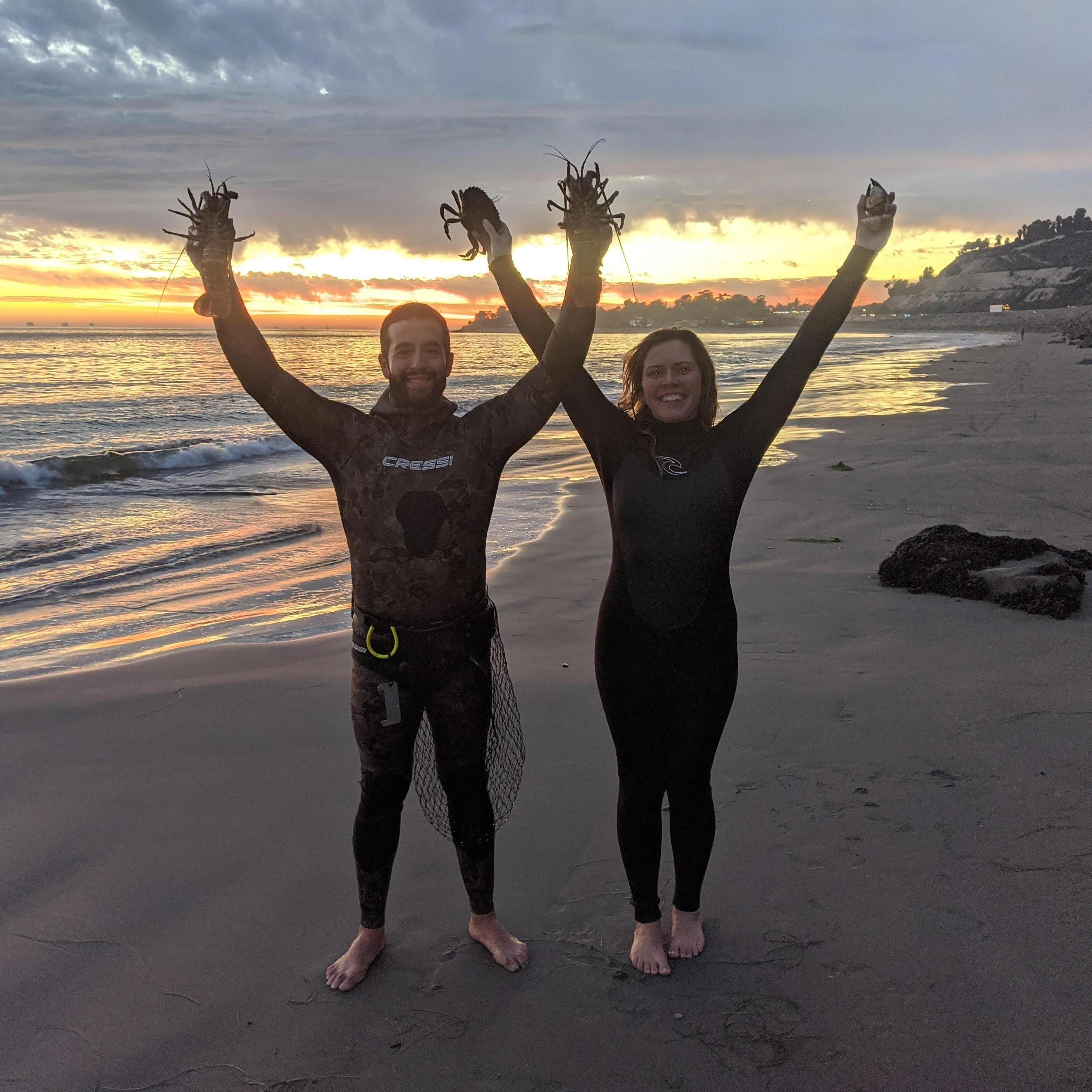 Lobster diving in La Conchita