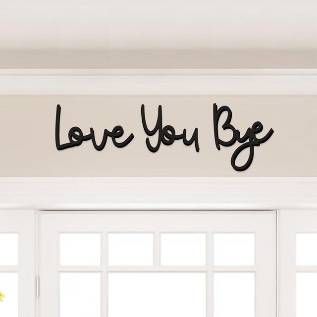 Dripykiaa Wall Decor 31.5" LOVE YOU BYE Sign Hanging Hallway Decoration Express Love and Warm for Your Family Lover Wife Husband Hallway Entryway Door Wall Art Boho Decor