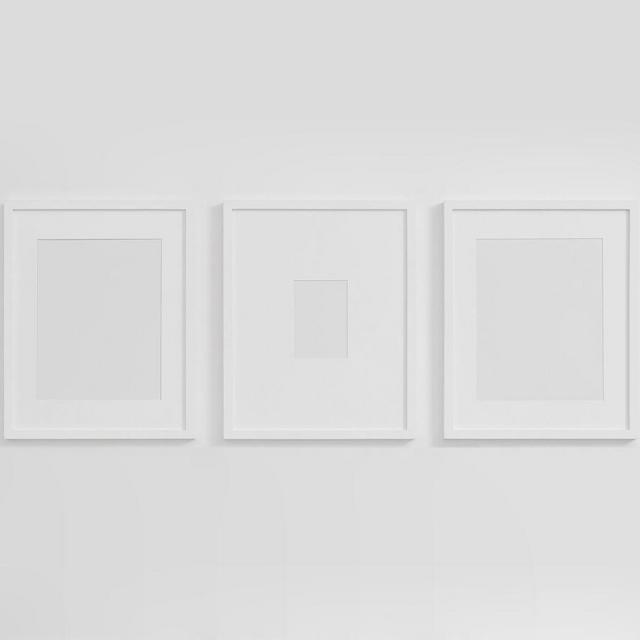 Wood Gallery Frames, Set of 3, 16"x20" Overall - White