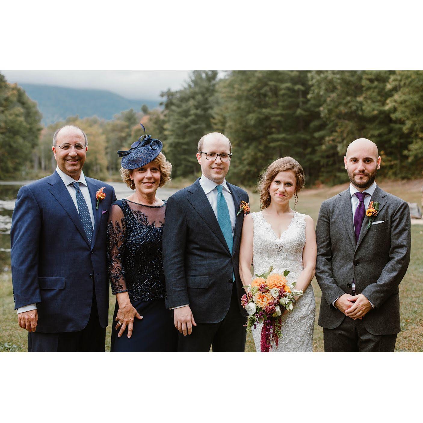 Family photo after Max and Annabel's wedding October 2017
