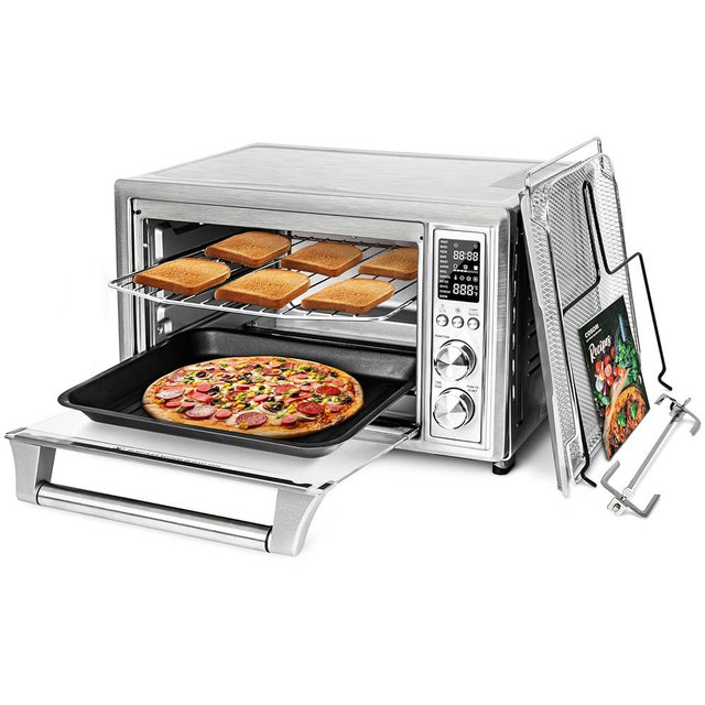 COSORI Air Fryer Toaster Oven Combo 12-in-1, 32Qt Convection Oven Countertop, Bake, Broil, Roast, Dehydrate, 134 Recipes & 4 Accessories, Silver, Stainless Steel