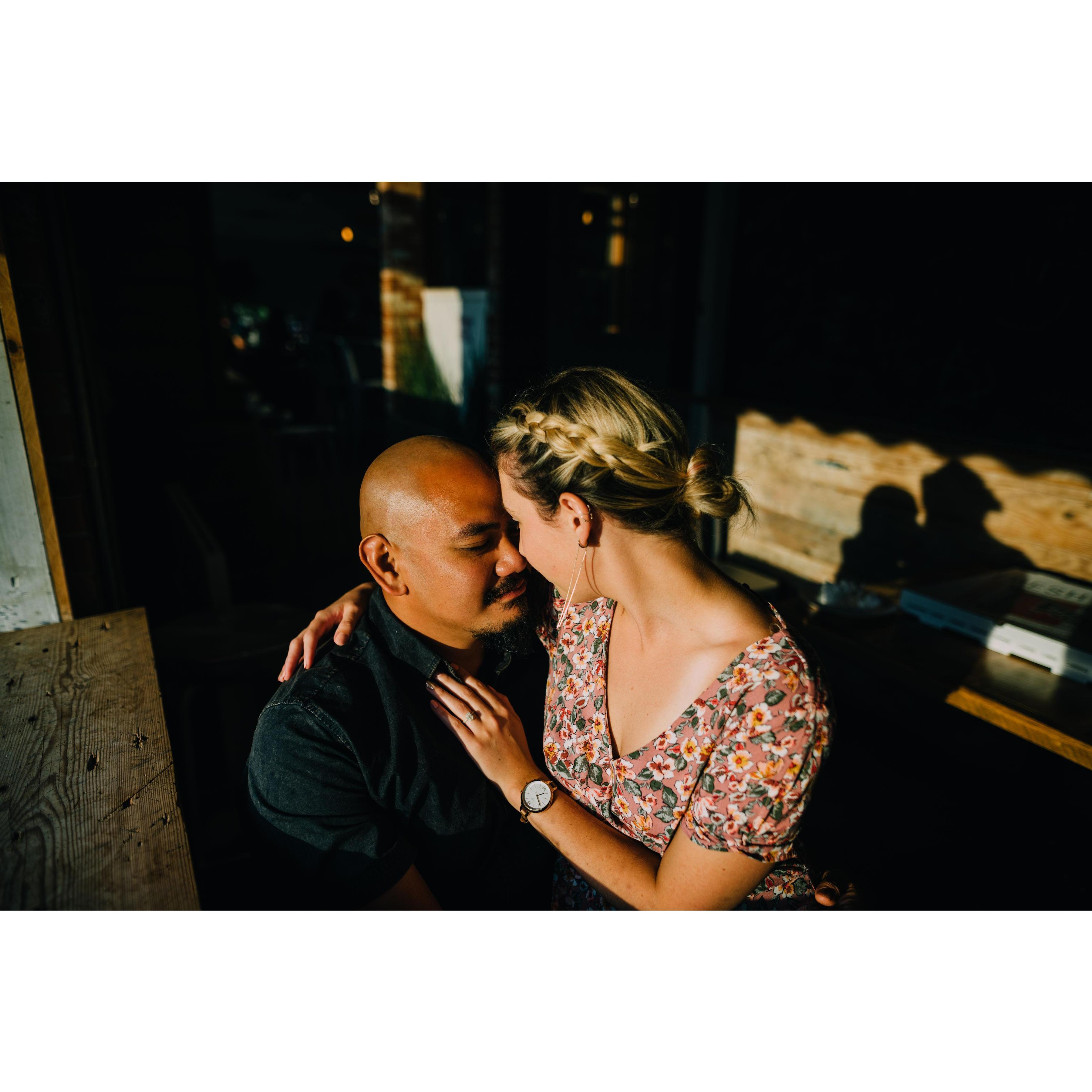 We started our engagement shoot at one of our favorite places in LBI; Ship Bottom Brewery.