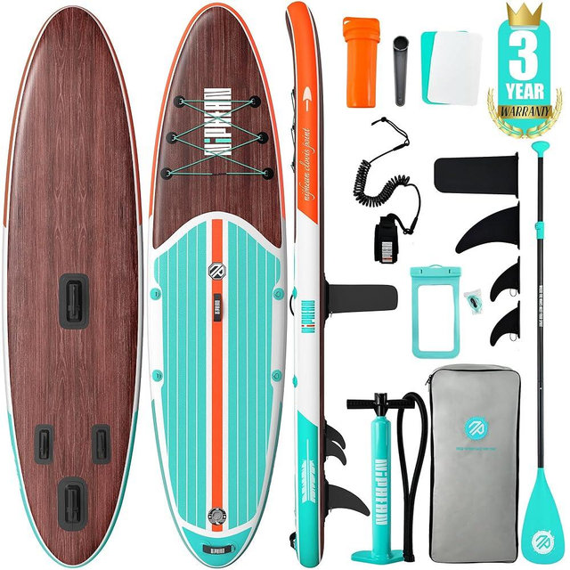 Niphean Inflatable Stand Up Paddle Board with SUP Accessories, Anti-Slip EVA Deck, 10’6’’ Inflatable Paddle Boards for Adults & Youth of All Skill Levels