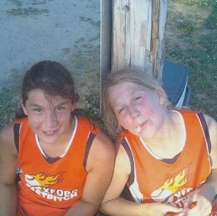 Kayla & Mandy at softball