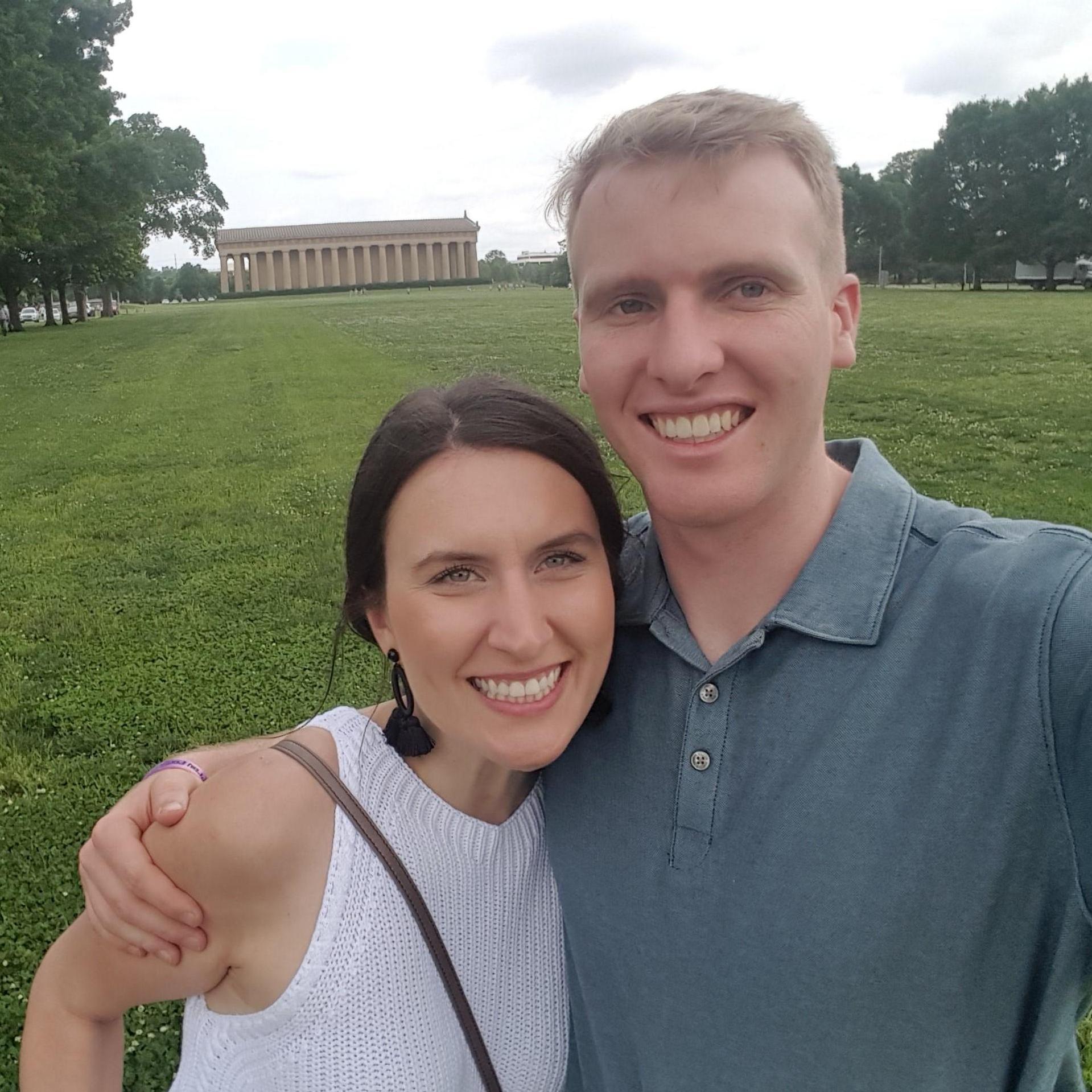 At the Parthenon in Nashville, when Sarah visited me on the back end of a work trip
