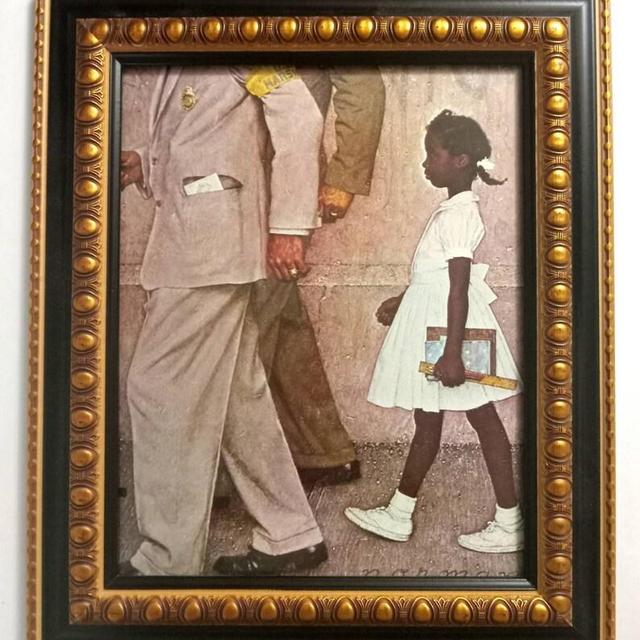 Ruby Bridges (Detail) by Norman Rockwell "The Problem We All Live With" - FRAMED African American Girl Civil Rights Diversity 12.75" x 11"