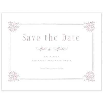 Dusty Rose, Pink Wedding Digital Save the Date - Anthea Landscape