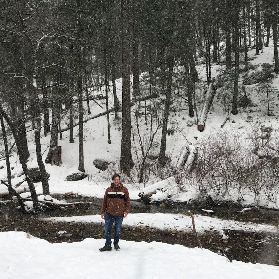 Austin, after proving his snowball throwing supremacy (Mt. Lemmon, 2022)