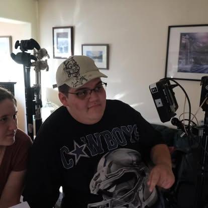On the set of "The Ladder" short film together.