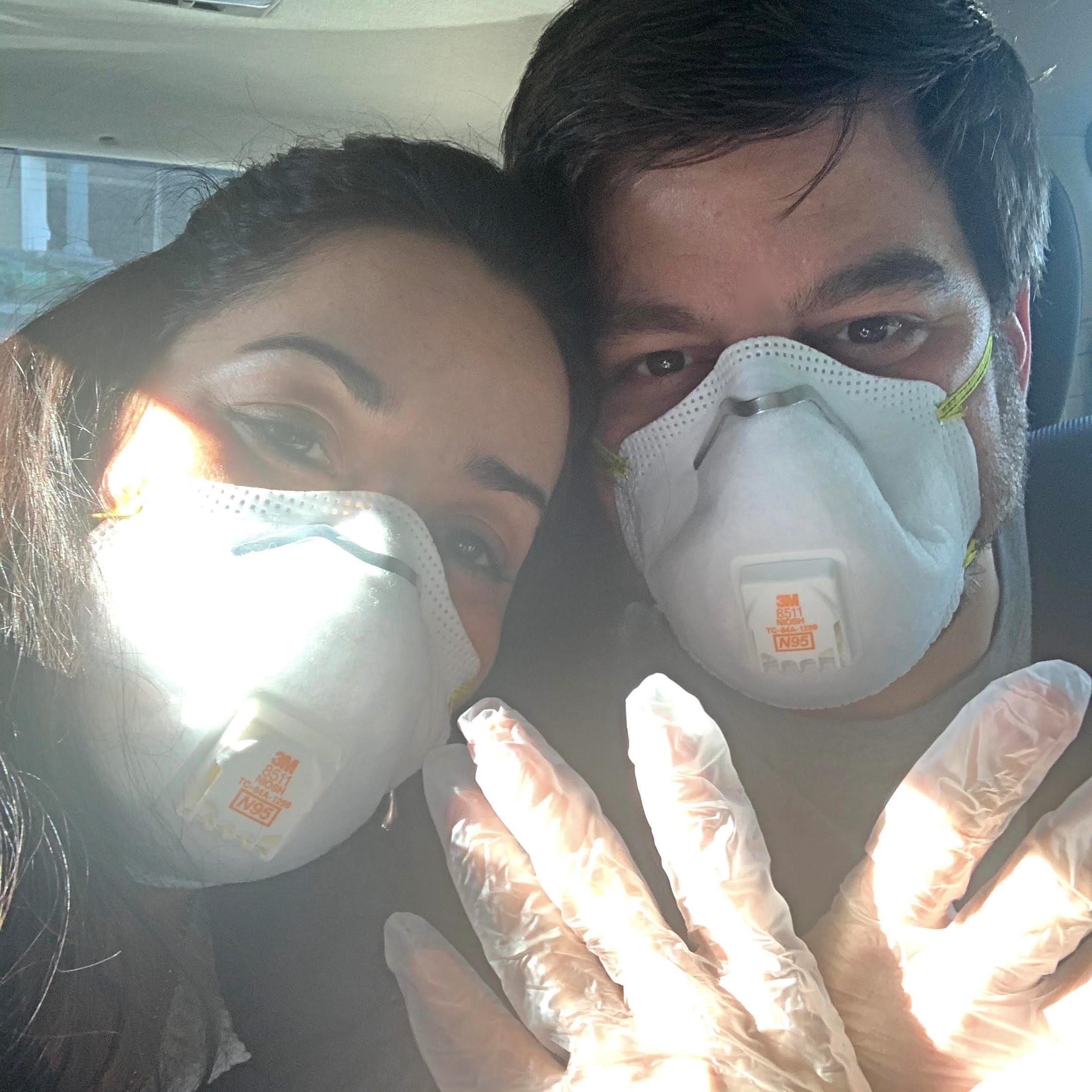 This is how we looked on our first grocery shopping trip during COVID-19
