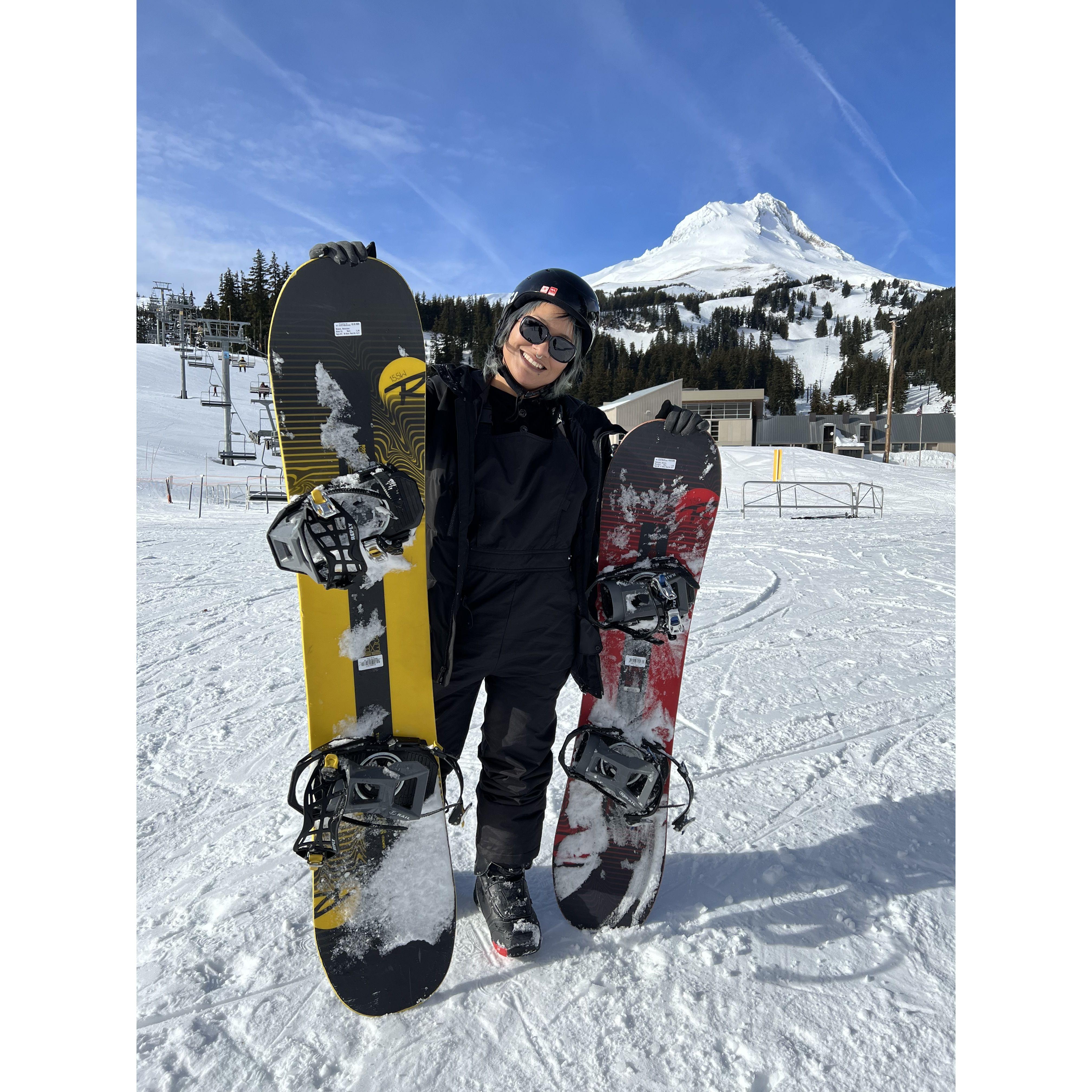 First time snowboarding!