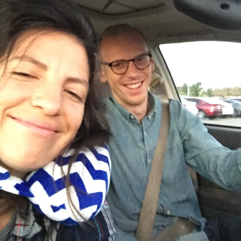 So early! So tired. But we like going places.  "It would be hard to get less sleep than we do."