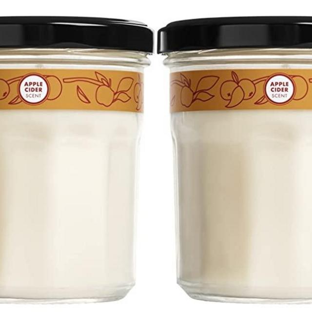 Mrs. Meyer's Scented Soy Aromatherapy Candle, 35 Hour Burn Time, Made with Soy Wax and Essential Oils, Limited Edition Apple Cider, 7.2 oz - Pack of 2