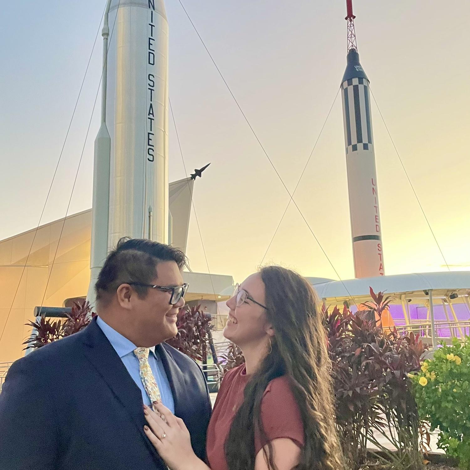 KSC Visitor Center, we used these as engagement announcement photos ๐