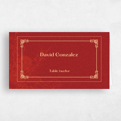 Red Wedding Place Card - Ames