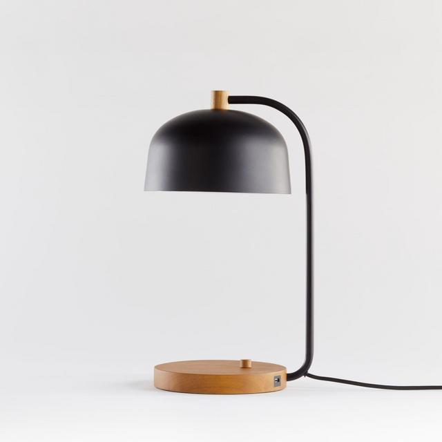 Lex Black Dome USB Desk Lamp
