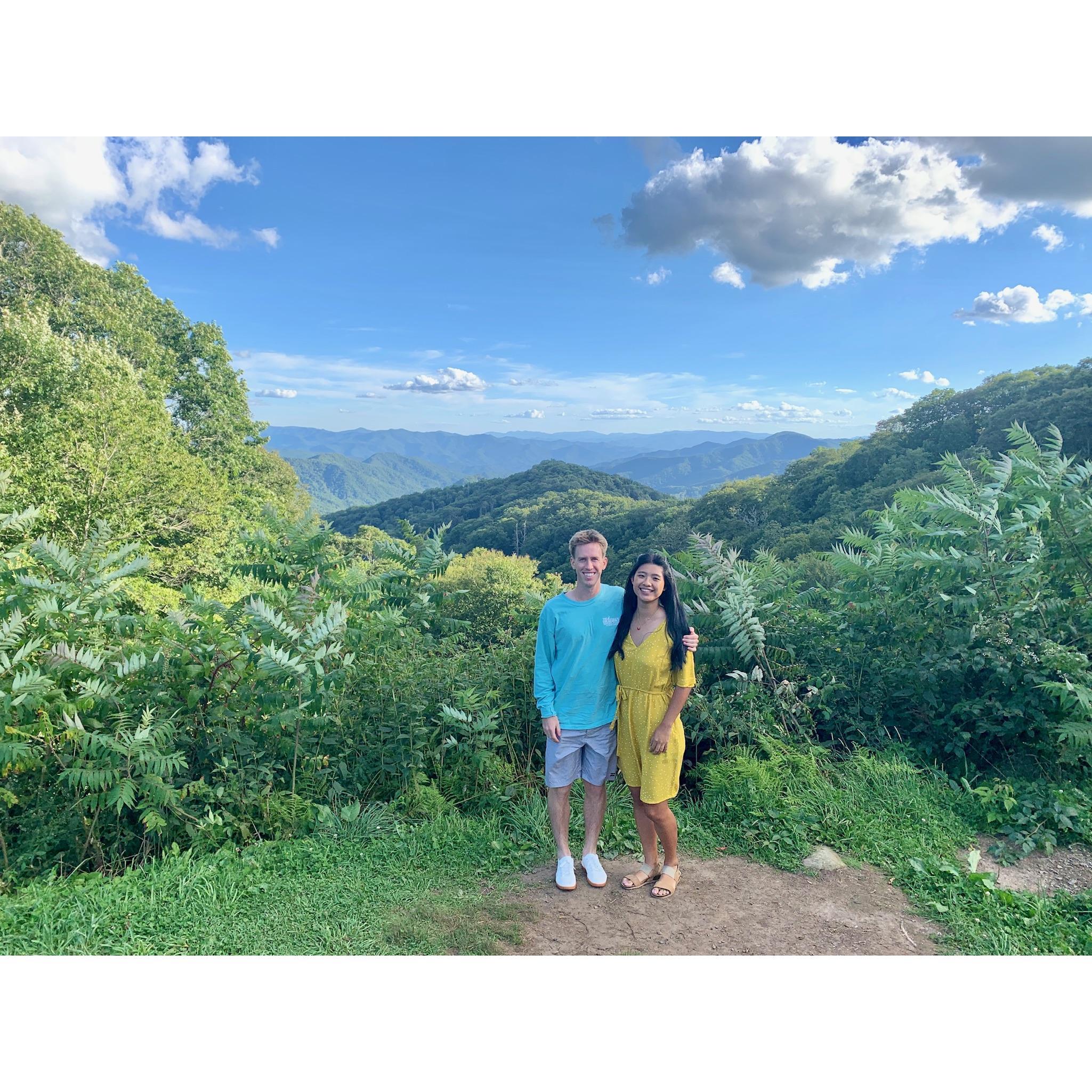 Stopping on a scenic outlook in a drive through the Smoky Mountains for Crystal's birthday! ๐ฟ