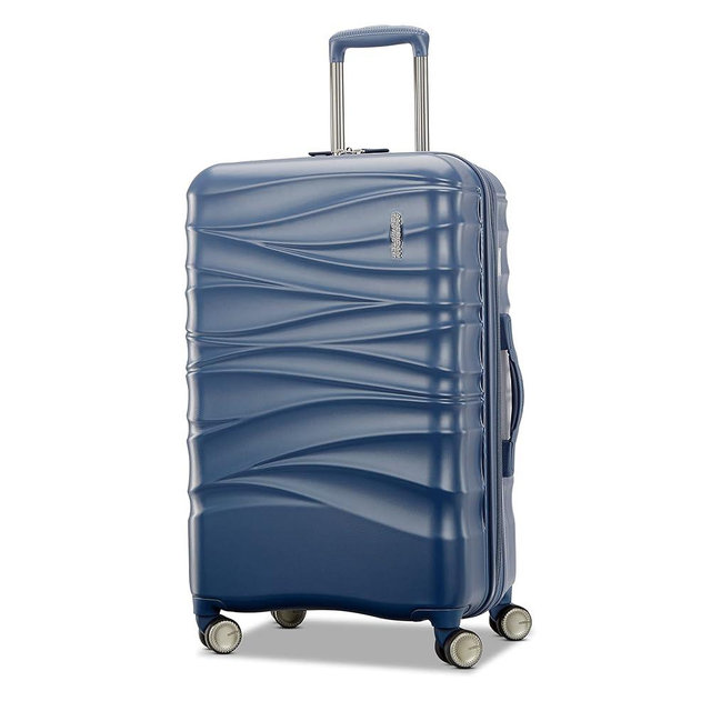 American Tourister Cascade Hardside Expandable Luggage Wheels, Slate Blue, 24-Inch Spinner
