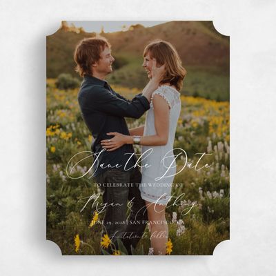 White Ticket Wedding Save the Date - Meadowlark Photo