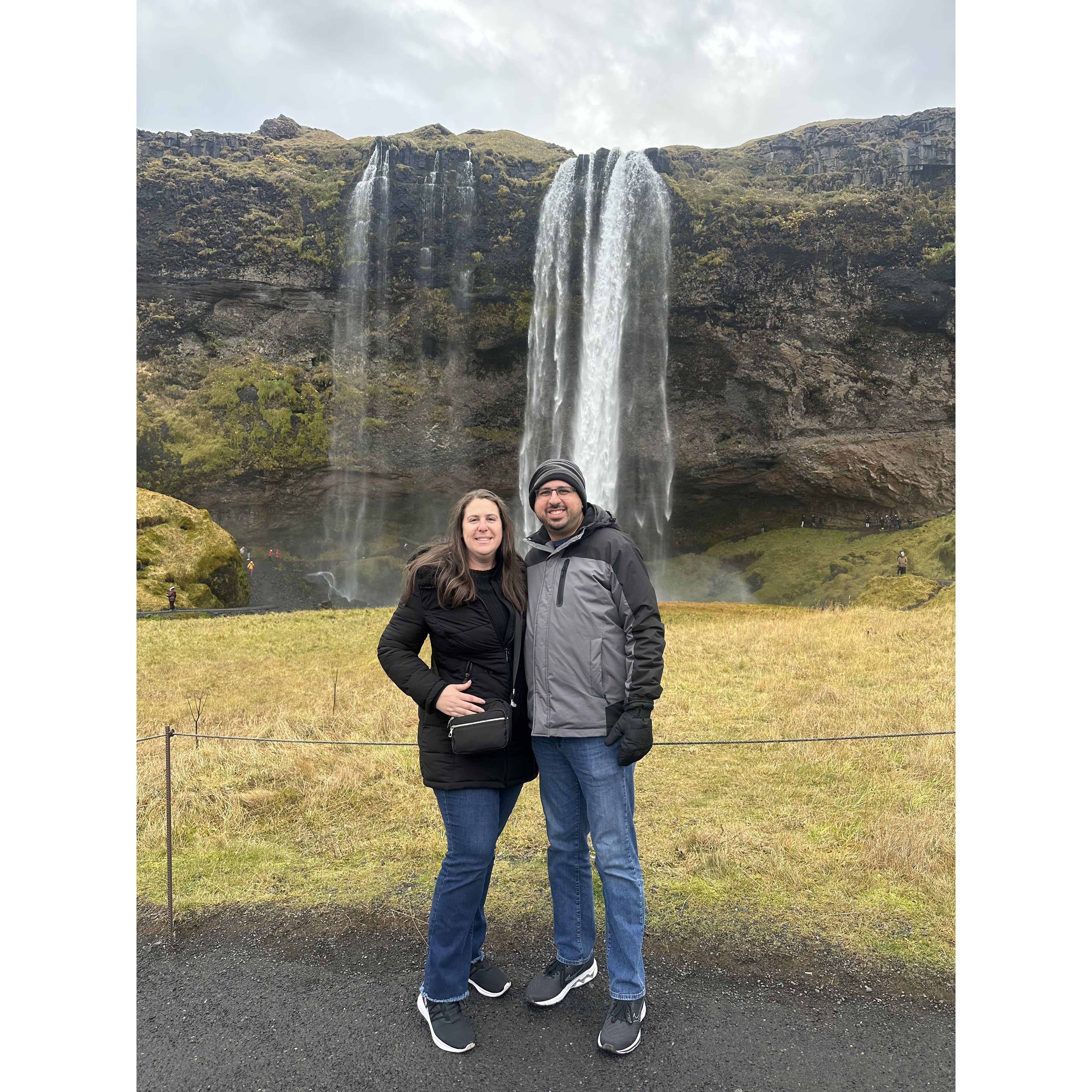 The before shot before going under this waterfall in Iceland.