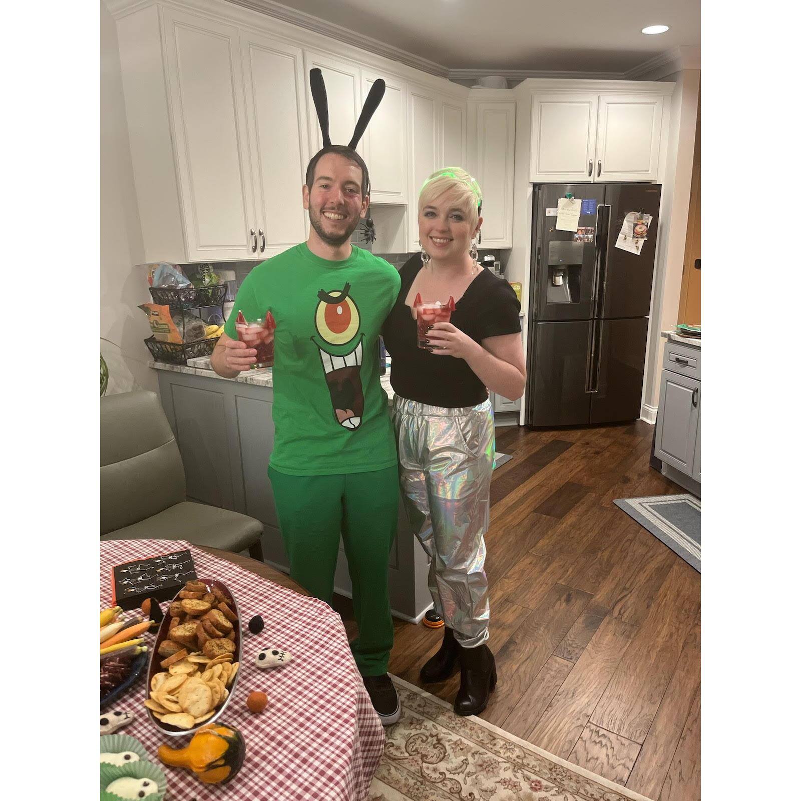 Plankton and Karen circa Halloween, 2023