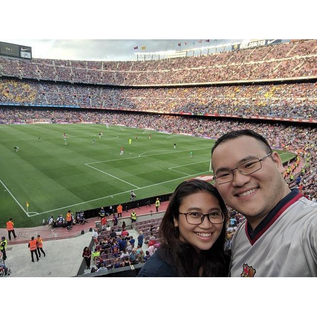 Ken brought Adilla to her first soccer game. Barcelona FC won 8-2.