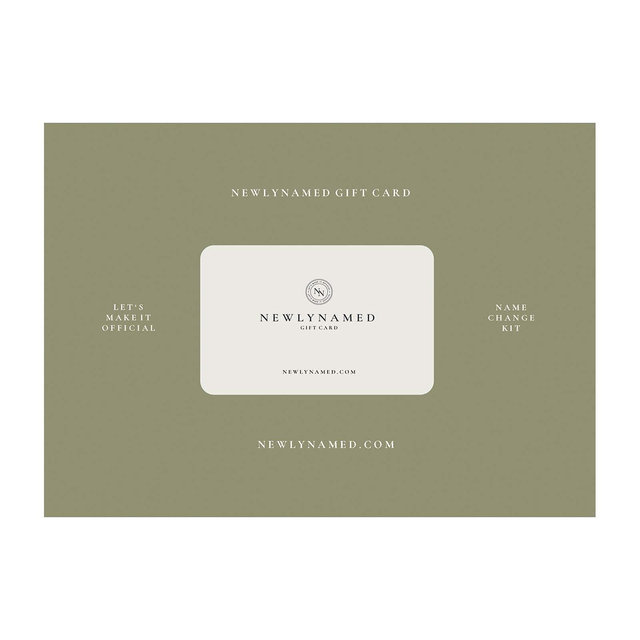 NewlyNamed Box Gift Card | Personalized Name Change After Marriage Kit