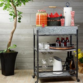 Daisy Galvanized Bar Cart