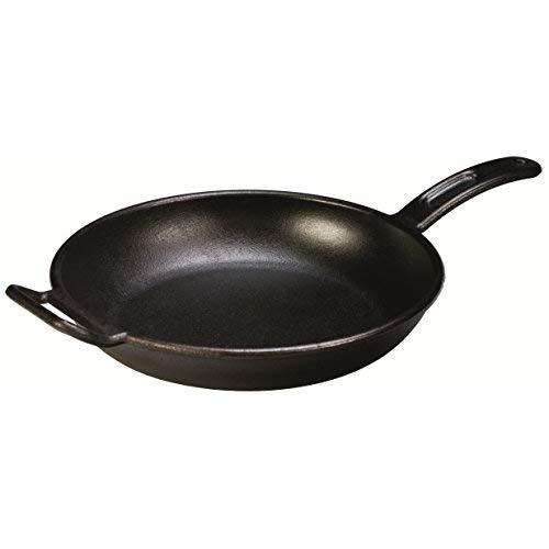 Lodge Pro-Logic 12 Inch Cast Iron Skillet. Cast Iron Skillet with Dual Handles and Sloped Sides.