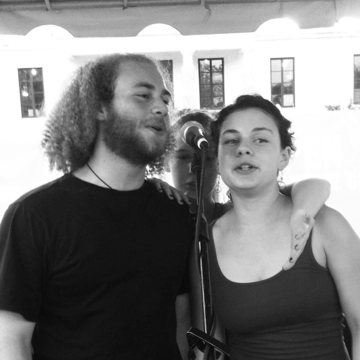 Beatles cover band at the Clark. They invited us up to sing "Hey Jude" because we were cute or something