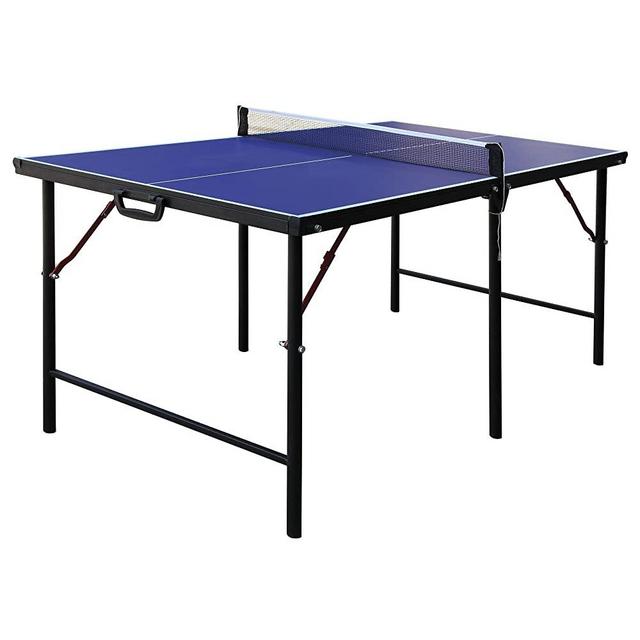 Hathaway BG2305 Crossover 60-in Folding Portable Table Tennis Table – Perfect Small Space Solution, Blue, 60"