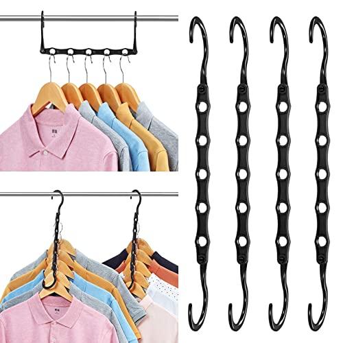 AMKUFO 6 Pack Magic Hangers Space Saving Hangers Closet Space Saver Hanger Organizer Multi Hangers Sturdy Plastic for Heavy Clothes