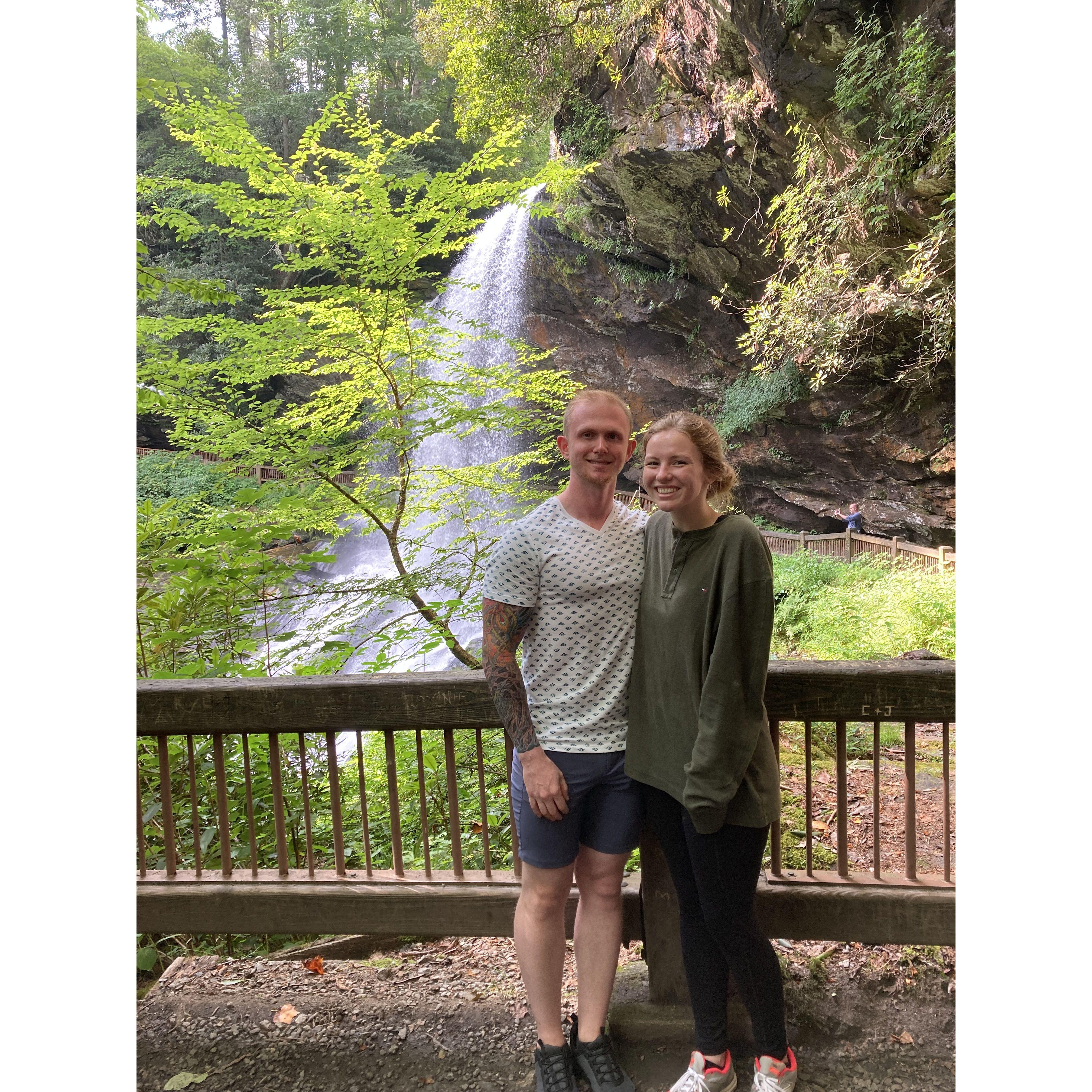 Our first "date", hiking to a waterfall~fall 2021