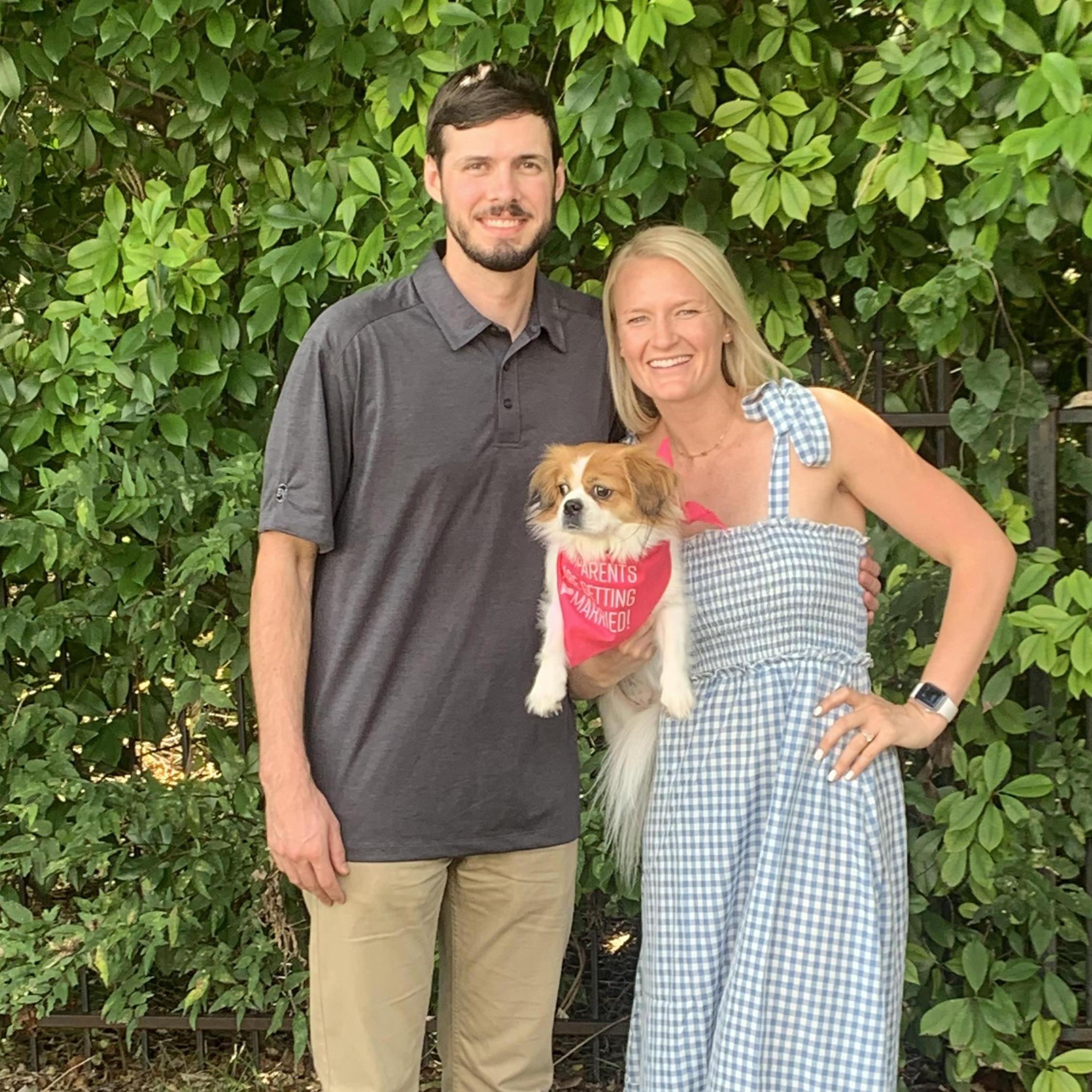 We are getting married!! (We promise Moscato is typically happier than this!)