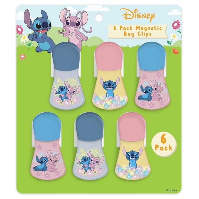 Disney Magnetic Chip Clips – Set of 6 Bag Clips for Food Storage - Mickey, Minnie, Lilo & Stitch, Winnie The Pooh – Durable Airtight Bag Chip Clips for Pantry & Fridge Use