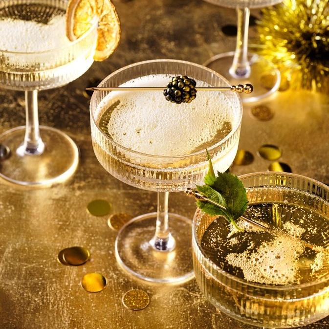 Modern Optic Coupe Glasses, Set of 4