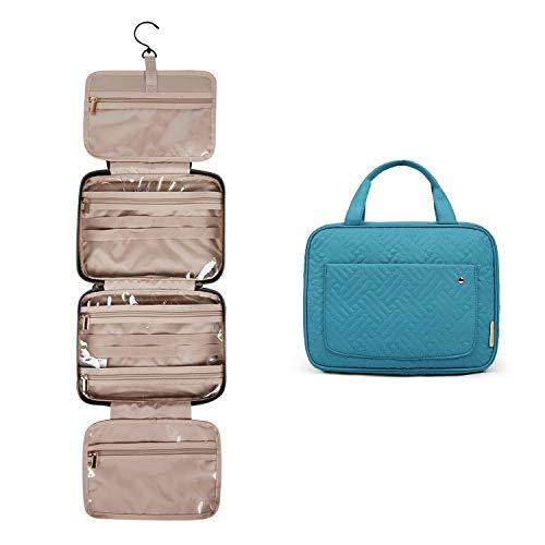 BAGSMART Toiletry Bag Travel Bag with Hanging Hook, Water-resistant Makeup Cosmetic Bag Travel Organizer for Accessories, Shampoo, Full Sized Container, Toiletries