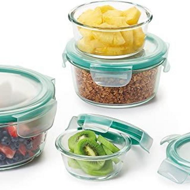 OXO Good Grips 8 Piece Smart Seal Glass Round Container Set