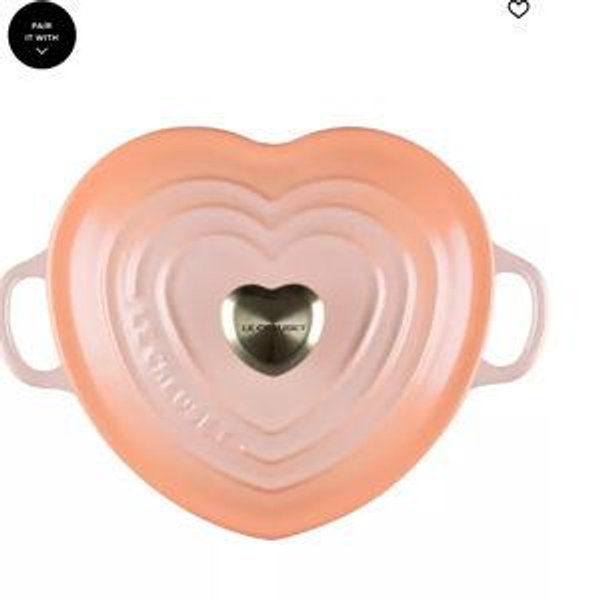Peach Le Creuset Enameled Cast Iron 1.25-Quart Traditional Heart Cocotte Dutch Oven - Macy's
