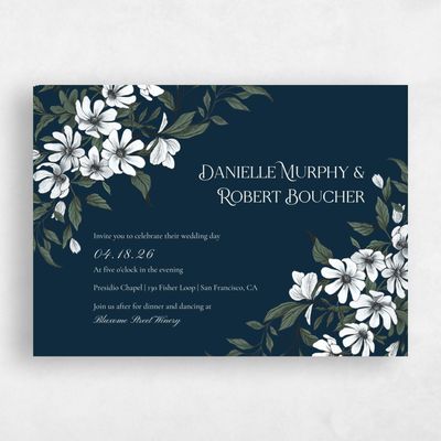 Blue Wedding Invitation - Melcher Landscape