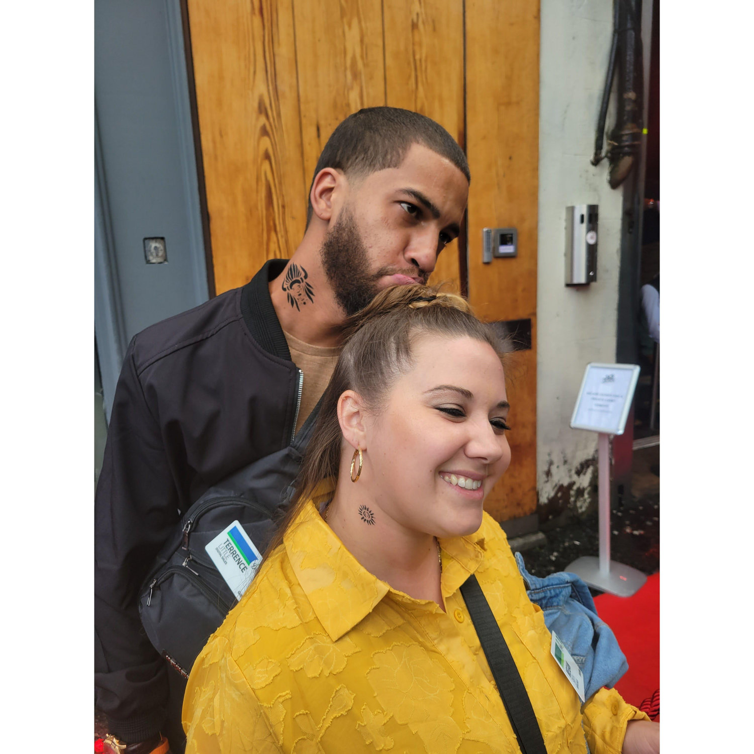 Neck tats at the final party in Dublin